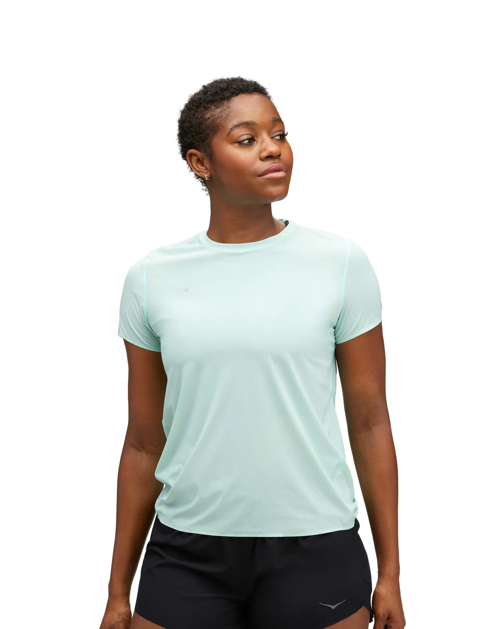 חולצת ריצה אירולייט נשים תכלת הוקה Hoka Airolite Run Short Sleeve