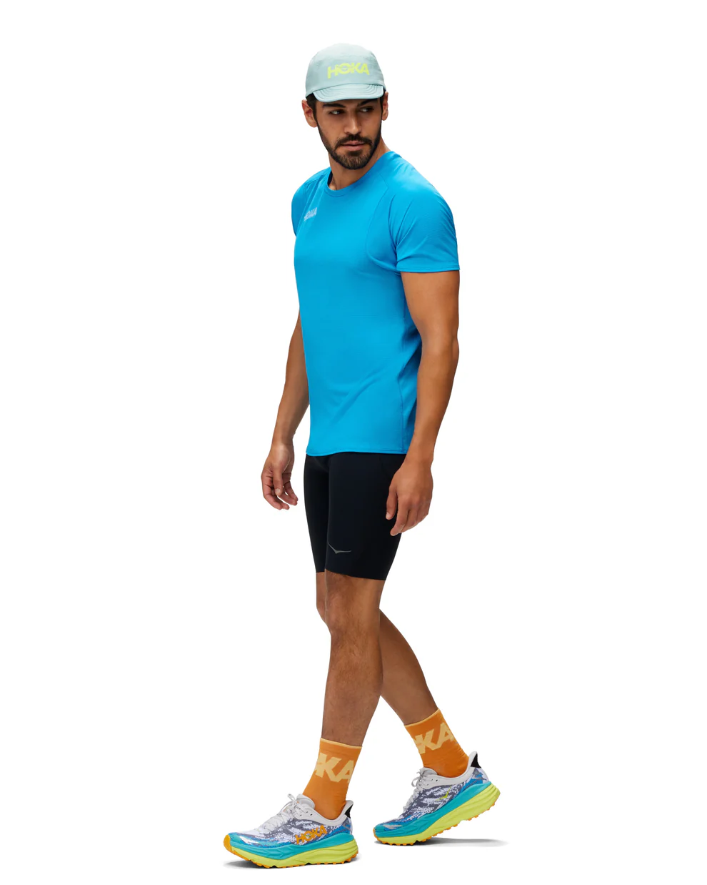 טייץ גברים נובה פליי שחור הוקה Hoka Novafly Half Tight