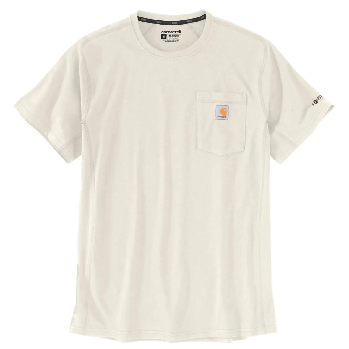 חולצת כיס פורס מנדפת צבע שמנת Carhartt FORCE S/S T-SHIRT CBR