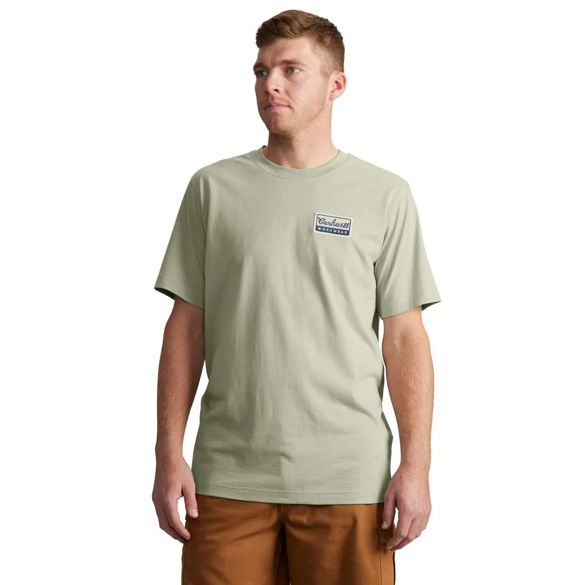 חולצת טי קלה לגברים עם פאטצ' לוגו סקריפט 106764 Carhartt