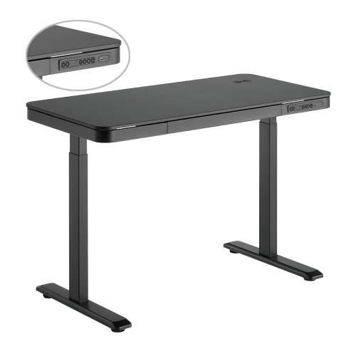 שולחן עמידה ישיבה שחור חשמלי 1180x600mm עם 2 מצבי זכרון וטיימר