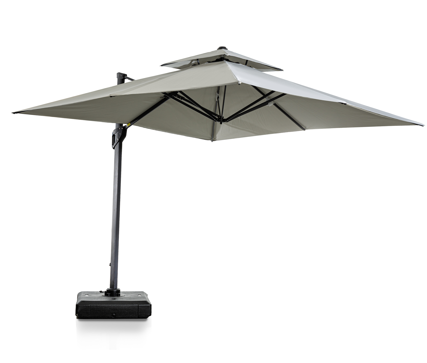 שמשיה רגל צד 3X3 מטר מקצועית עם בוכנה צבע אפור עם בסיס מים דגם מונקו Australia Garden Monaco