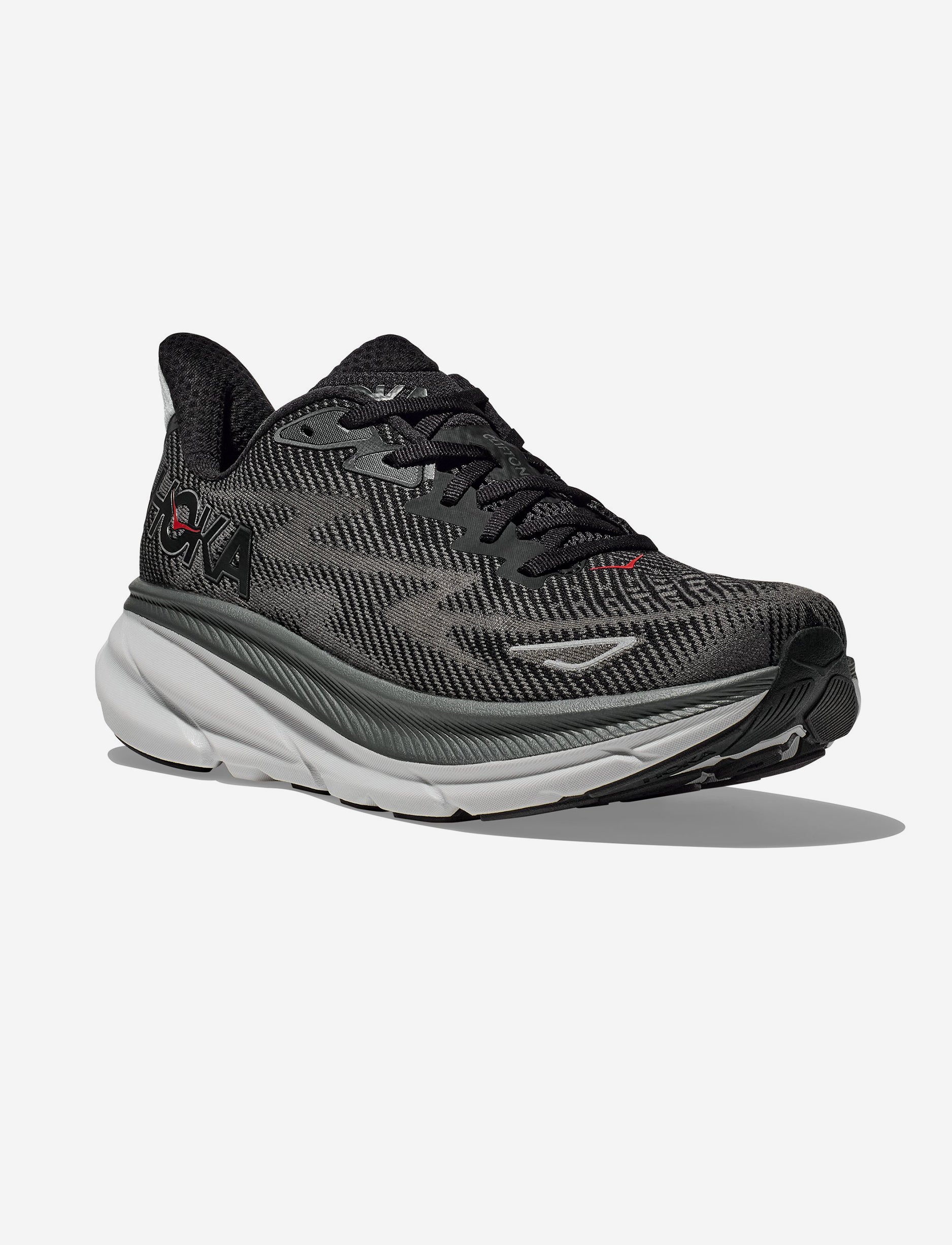 נעלי ספורט גברים הוקה קליפטון 9 בצבע שחור/שחור אורביט Hoka Clifton 9