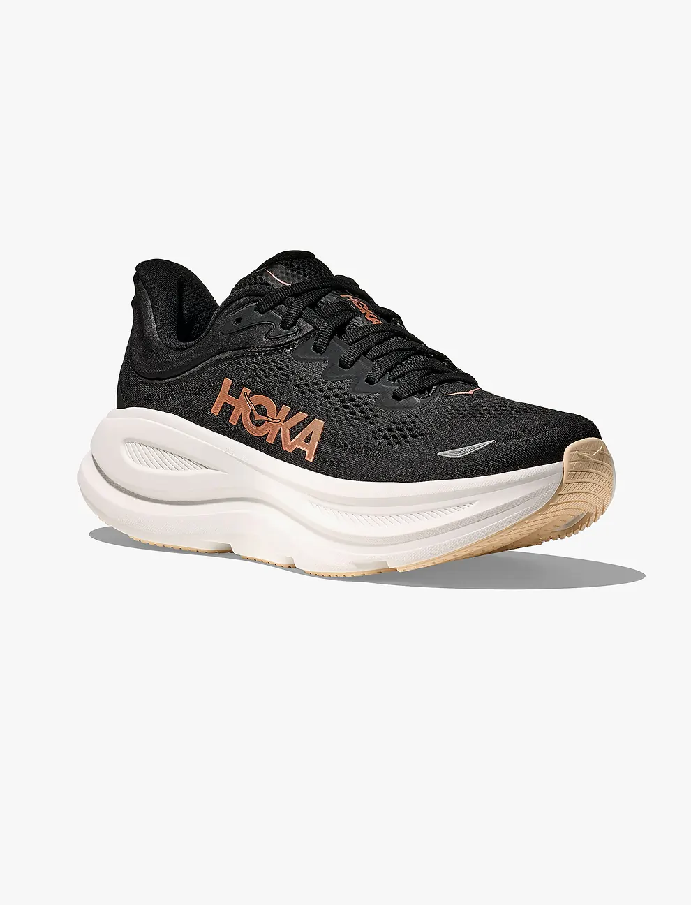 HOKA BONDI 9 - נעלי ספורט לנשים בונדי 9 בצבע שחור/רוז זהב
