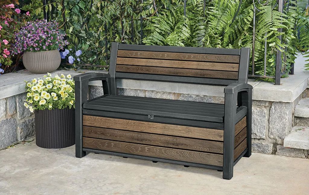 ספסל אחסון הדסון דקו דמוי עץ כתר