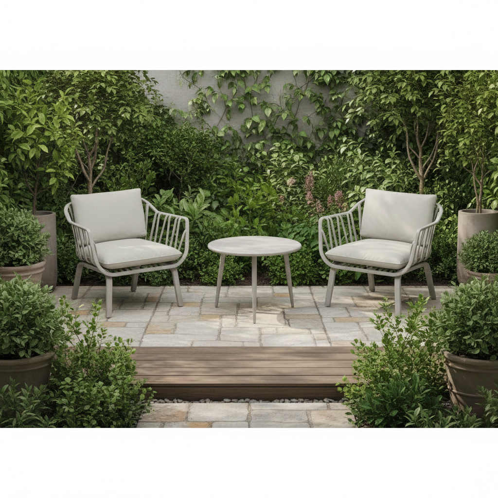 מערכת ישיבה 1+1+שולחן אפור דגם מישיגן