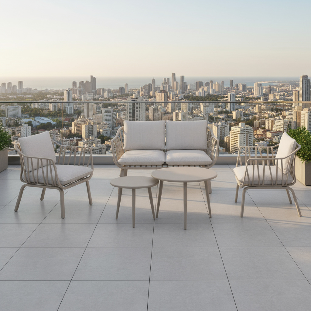 מערכת ישיבה 1+1+2+שולחן ניו יורק מוקה+אפור