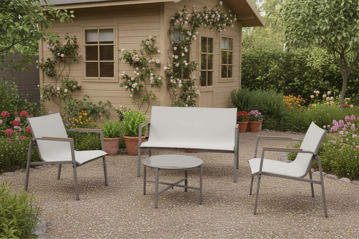 מערכת ישיבה אנדורה 2+1+1 חום/מוקה ריפוד בז' Andorra