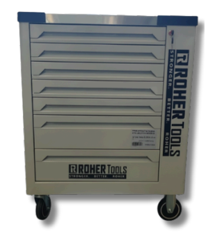 עגלת כלים מקצועית 7 מגירות עם 160 כלים – אפורה ROHER