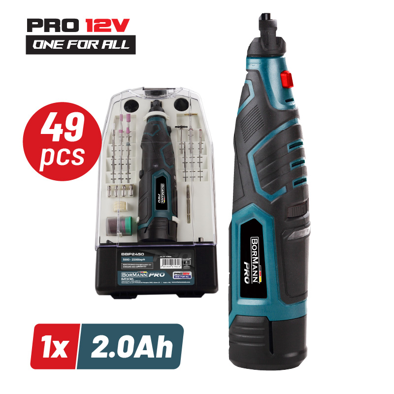 משחזת ציר נטענת דגם דרמל+49 אביזרים Bormann Pro-12v