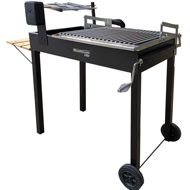 מנגל פחם עם רשת מתרוממת ושיפוד מסתובב Bormann Elite