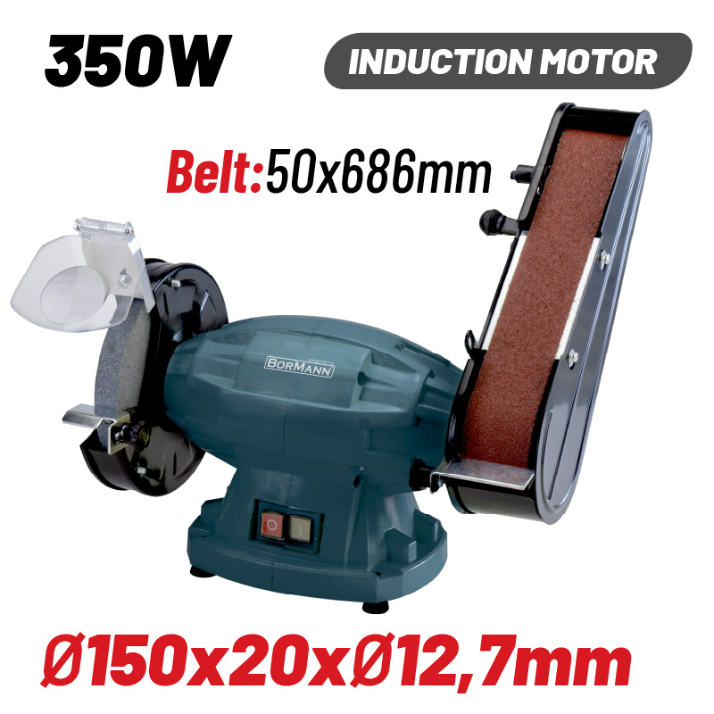 משחזת שולחן מנוע אינדוקציה+סרט ליטוש 