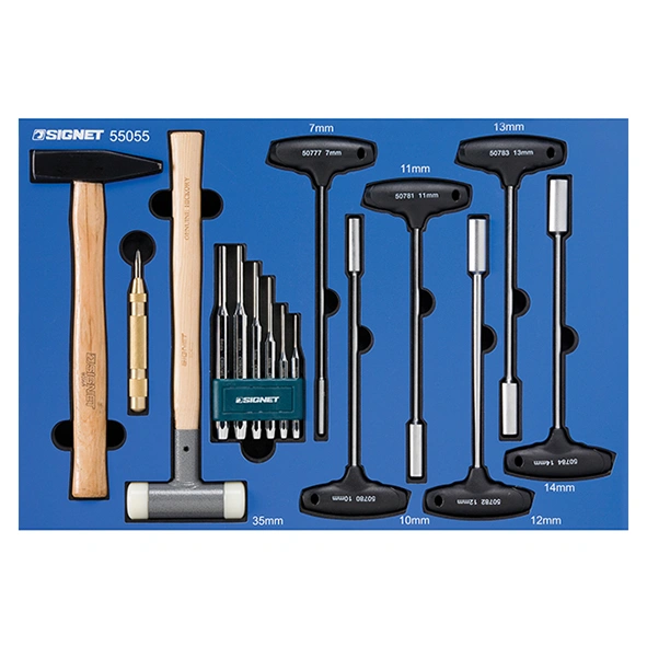 מגש ידיות T בוקסה+פטישים 10 יח' SIGNET