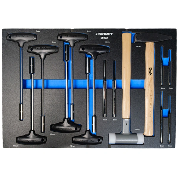 מגש EVA פטישים+ידיות+בוקסות+מקבים 15 יח SIGNET