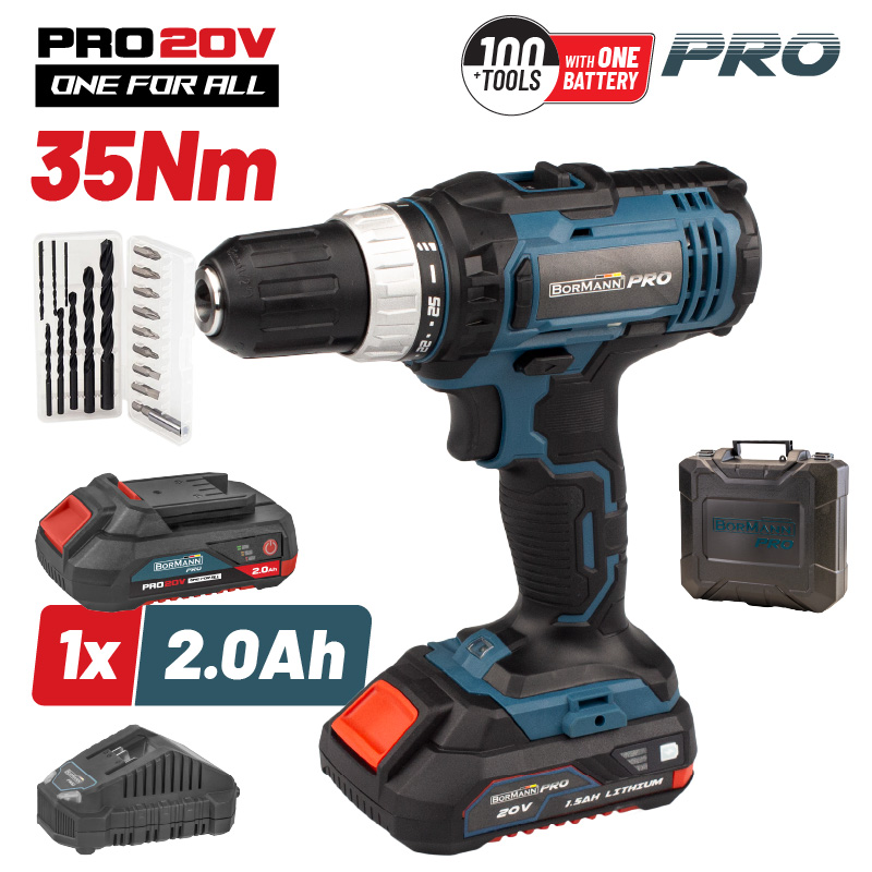 מברגת פוטר 13ממ Bormann Pro-20v-40Nm-1-2Ah