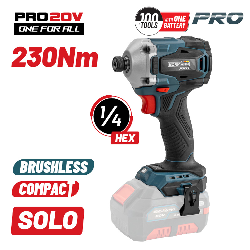גוף מברגת אימפקט Bormann Pro-20v-BL-230Nm