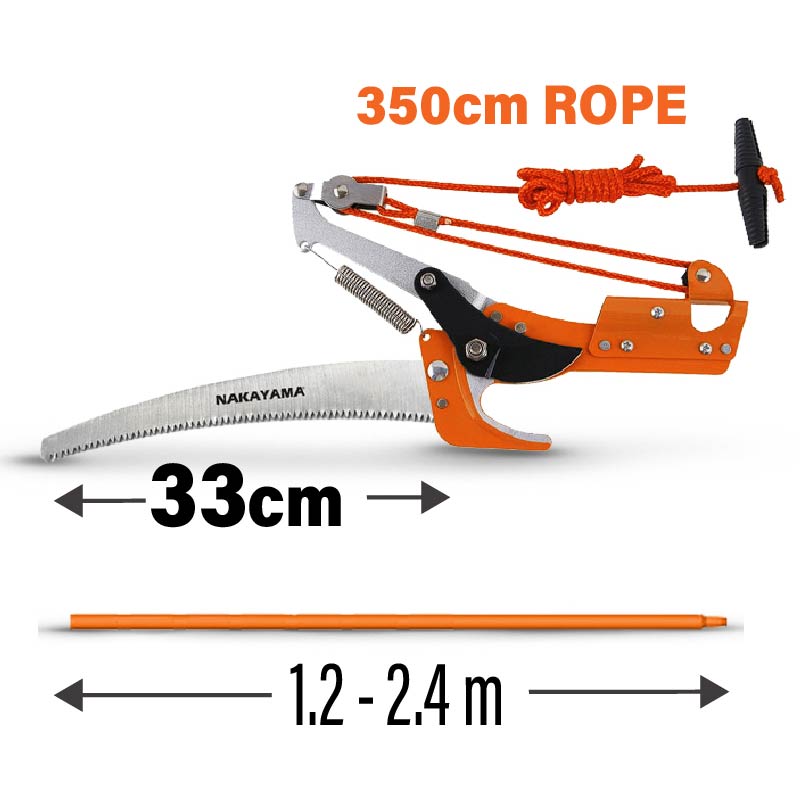 גוף מסור גבהים+מזמרה טלסקופי (1.2-2.4 מ') 33 ס