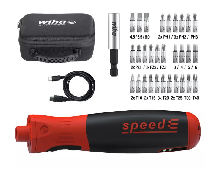 מברג חשמלי נטען 35 חלקים עם ביטים Wiha speedE PocketDrive