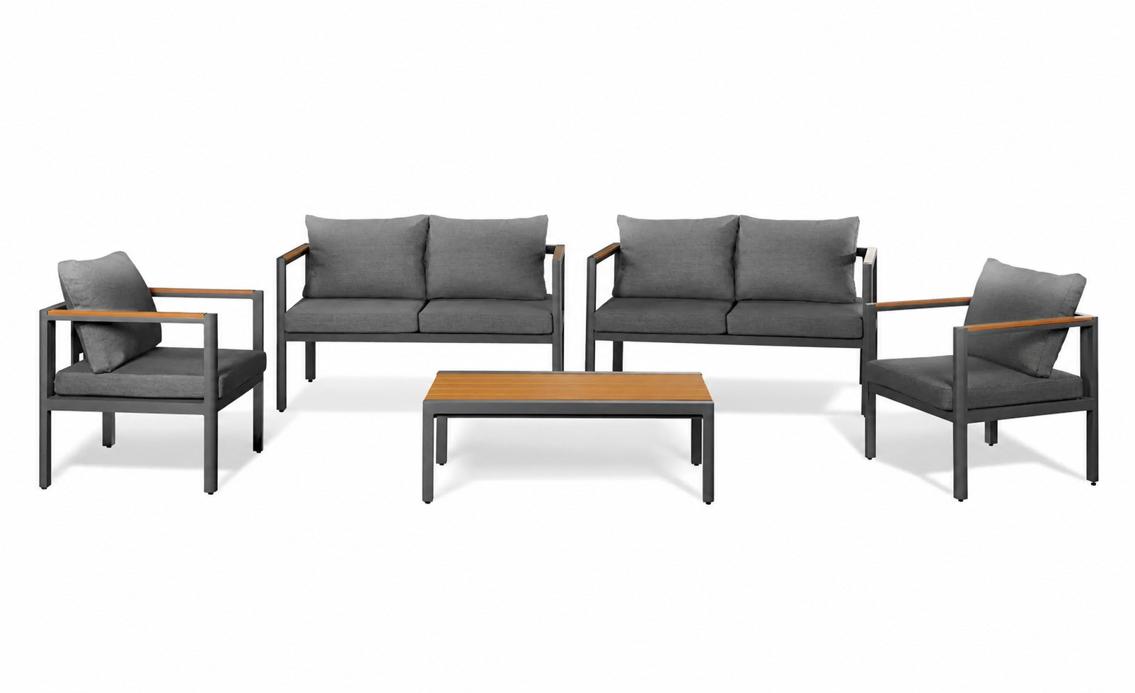 מערכת ישיבה קונקורד 2+2+1+1 אפור פחם Australia Garden Concord XL