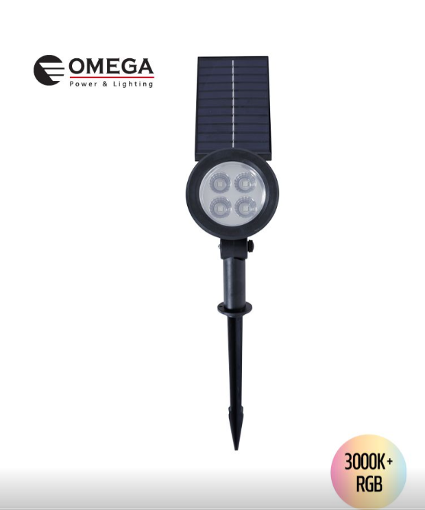 דוקרן גינה סולארי OMEGA 1,200mAh ,3000K, 6W