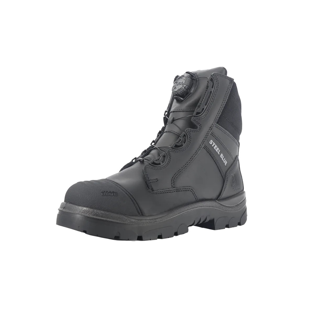 מגף בטיחות S3 גבוה עם בואה ומגן סקאף שחור Steel Blue Boa 392630