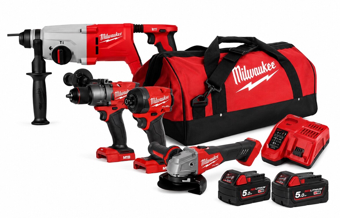 סט כלי עבודה דבלין 18V דור 4 בתיק Milwaukee Dublin Fuel BRUSHLES 2X5A