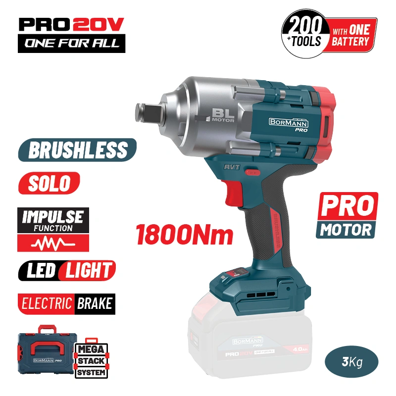 גוף מפתח רטיטה(במזוודה)Bormann Pro-20v-BL-1800Nm-