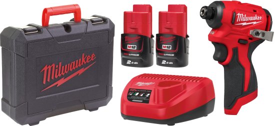 מברגת אימפקט נטענת Milwaukee M12 BLIDRC 2-2Ah