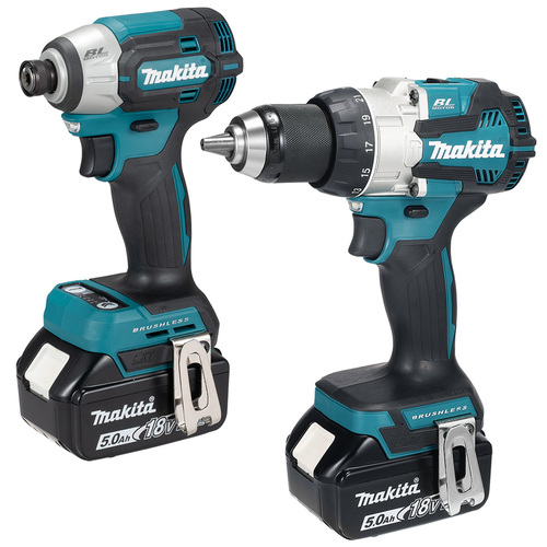 סט אימפקט+פוטר+2 סוללות 5AH ומטען מקיטה דגם DLX2128TX1